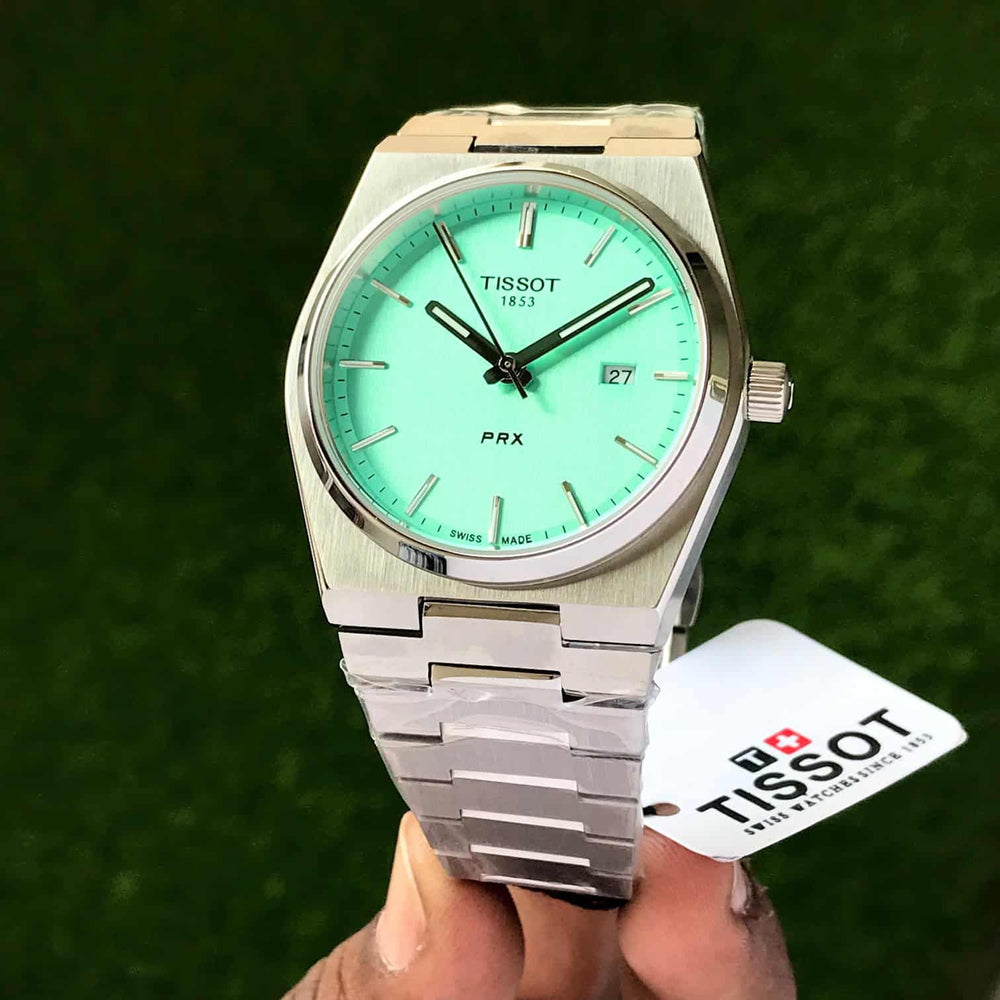 Tissot PRX T-Classic Tiffany Mint Japanese Quartz Movement Stainless Steel Watch
