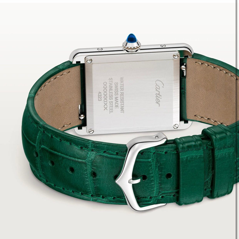 Cartier Tank Must Japanese Premium Medium Silver Green Unisex Watch