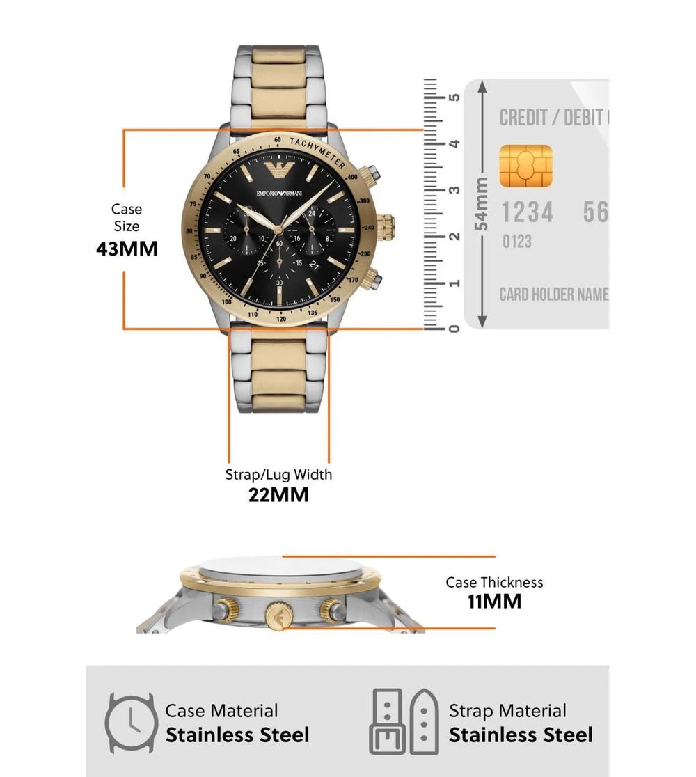Emporio Armani AR11521 Original Quality Two Tone Men’s Watch