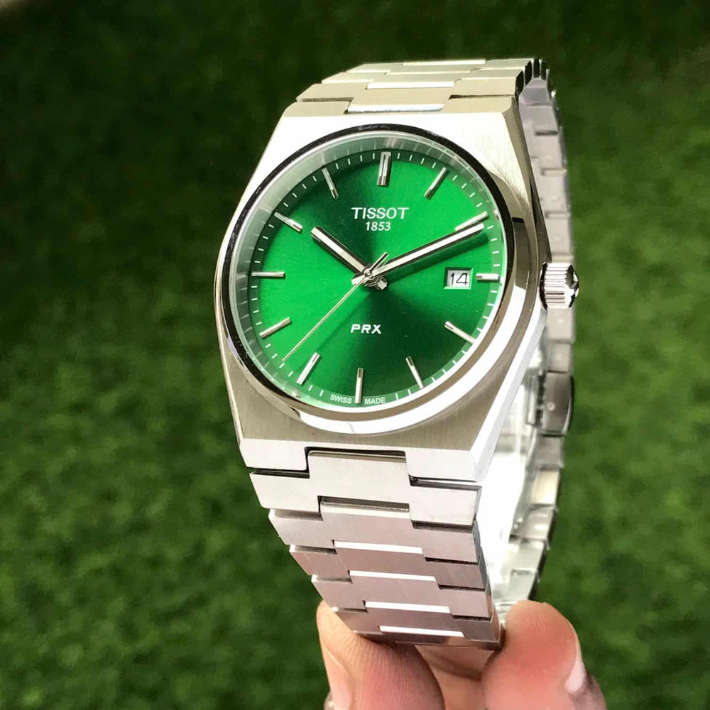 Tissot PRX Stainless Steel Green Dial Japanese Mens Watch
