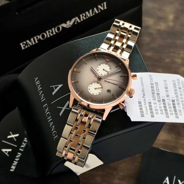 Emporio Armani AR1721 Gianni Two Tone Grey Dial Men’s Watch