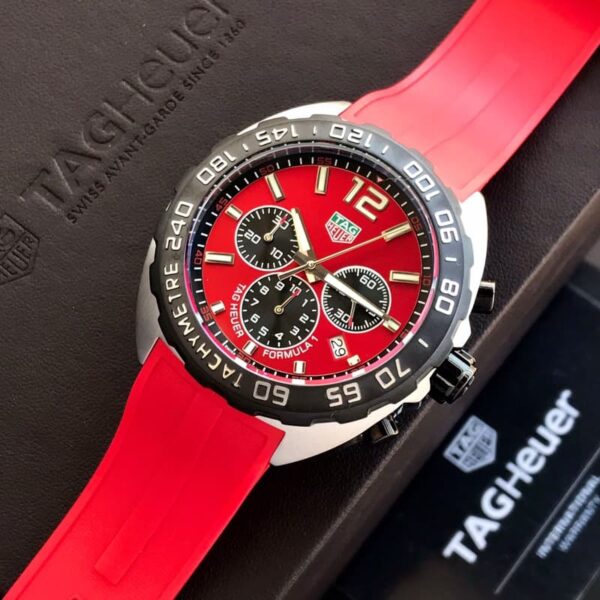 Tag Heuer Formula 1 Red Stainless Steel Japanese Quality Quartz Chronograph Master Quality Men’s Watch
