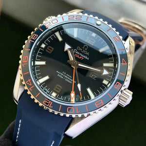 Omega Seamster CoAxial Superocean GMT Swiss Automatic Blue Mens Watch