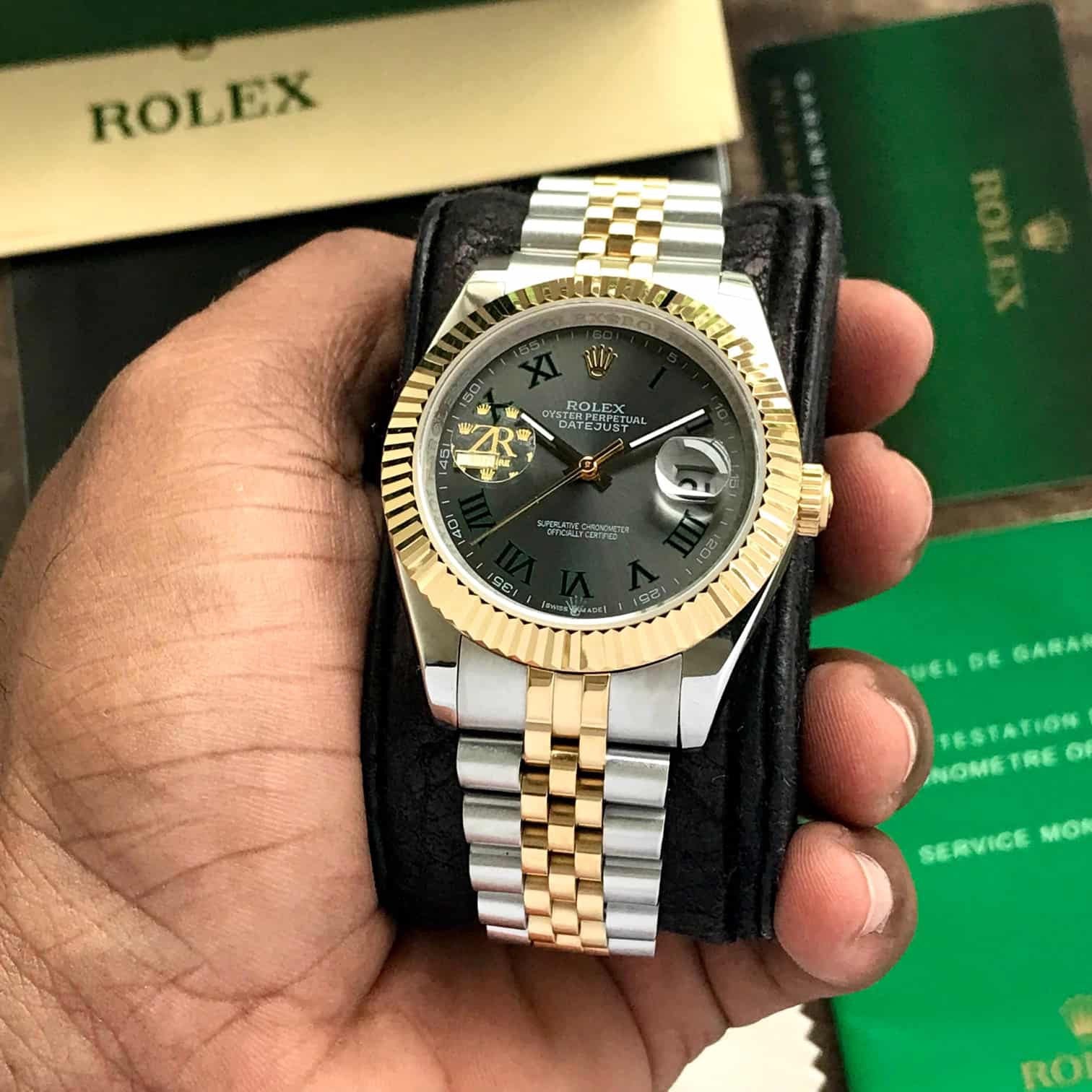 Rolex Date Just 41 Two Tone Automatic Mens Watch — zoomed view