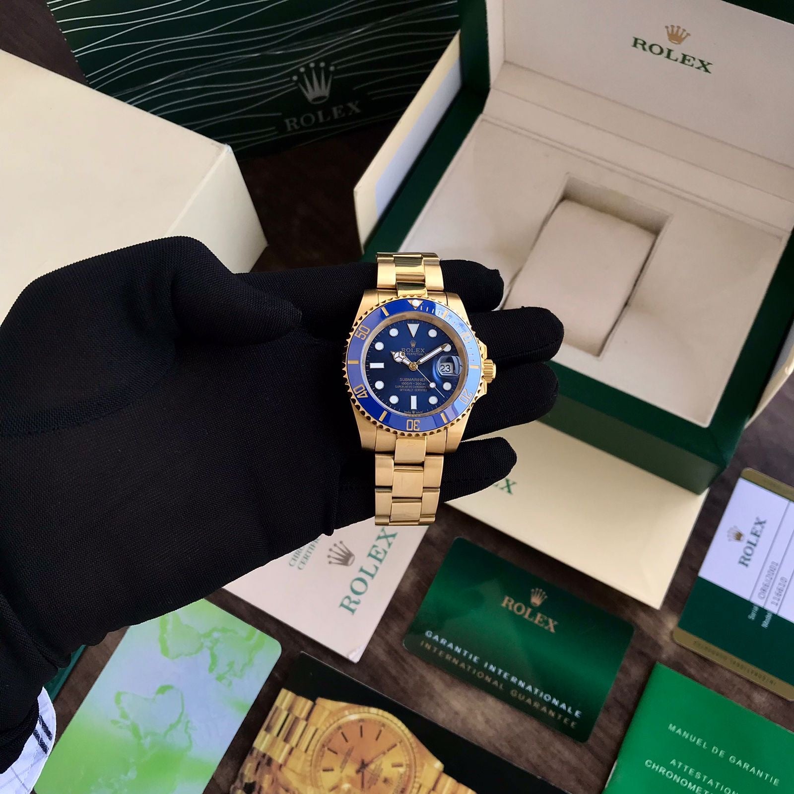 Rolex Submariner Full Gold & Blue Dial Japanese Master Quality Automatic Men’s Watch