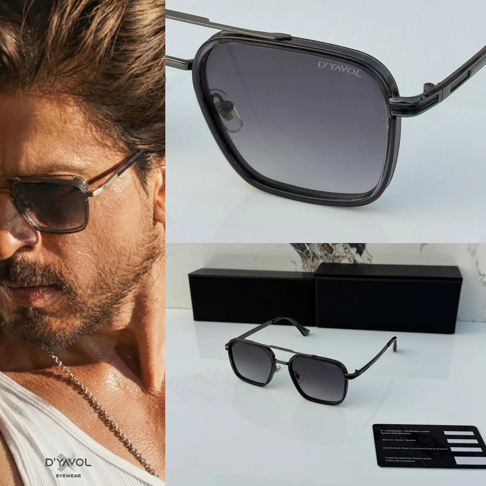 D'YAVOL KING KHAN GUN GREEN DOUBLE SHADED UV-400 SUNGLASSES
