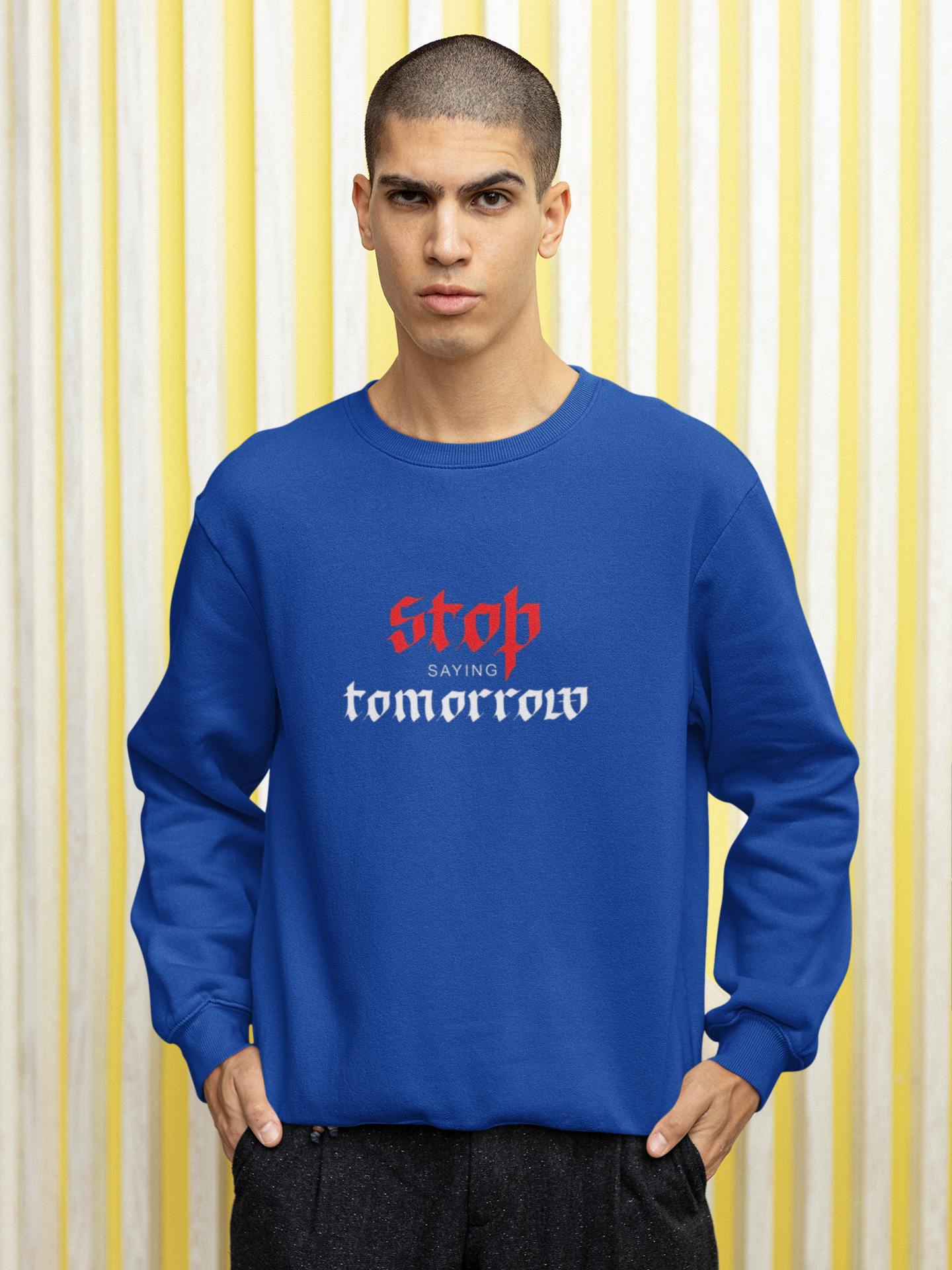 STOP SAYING TOMORROW UNISEX HOODED SWEATSHIRTS — zoomed view