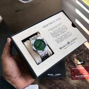 Maurice Lacroix Aikon Quartz 40mm Authentic Stainless Steel Green Dial