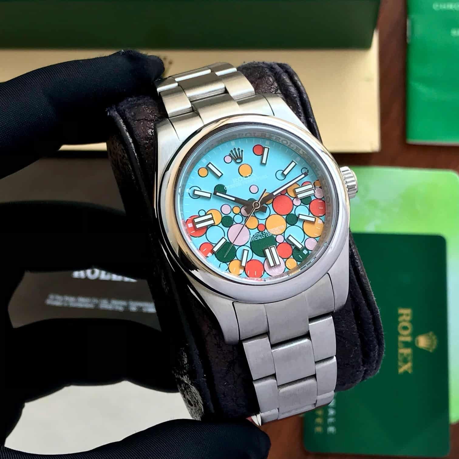 Rolex Perpetual Oyster Bubbles Japanese Automatic Mens Watch — zoomed view