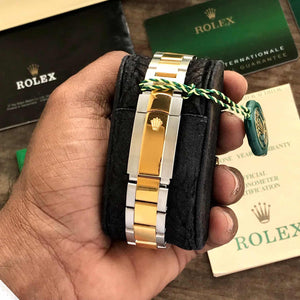 Rolex Submariner Two Tone Black Dail Japanese Automatic Mens Watch