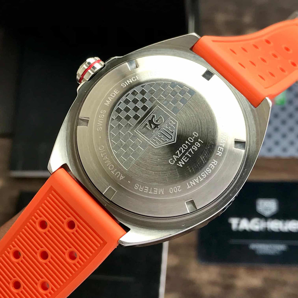 Tag Heuer Formula 1 Blue Dial Orange Strap Japanese Automatic Mens Watch