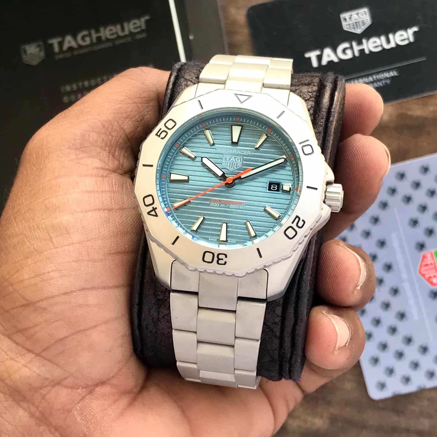 Tag Heuer Aqua-racer Professional 200 Solar-graph Premium Automatic Mens Watch — zoomed view
