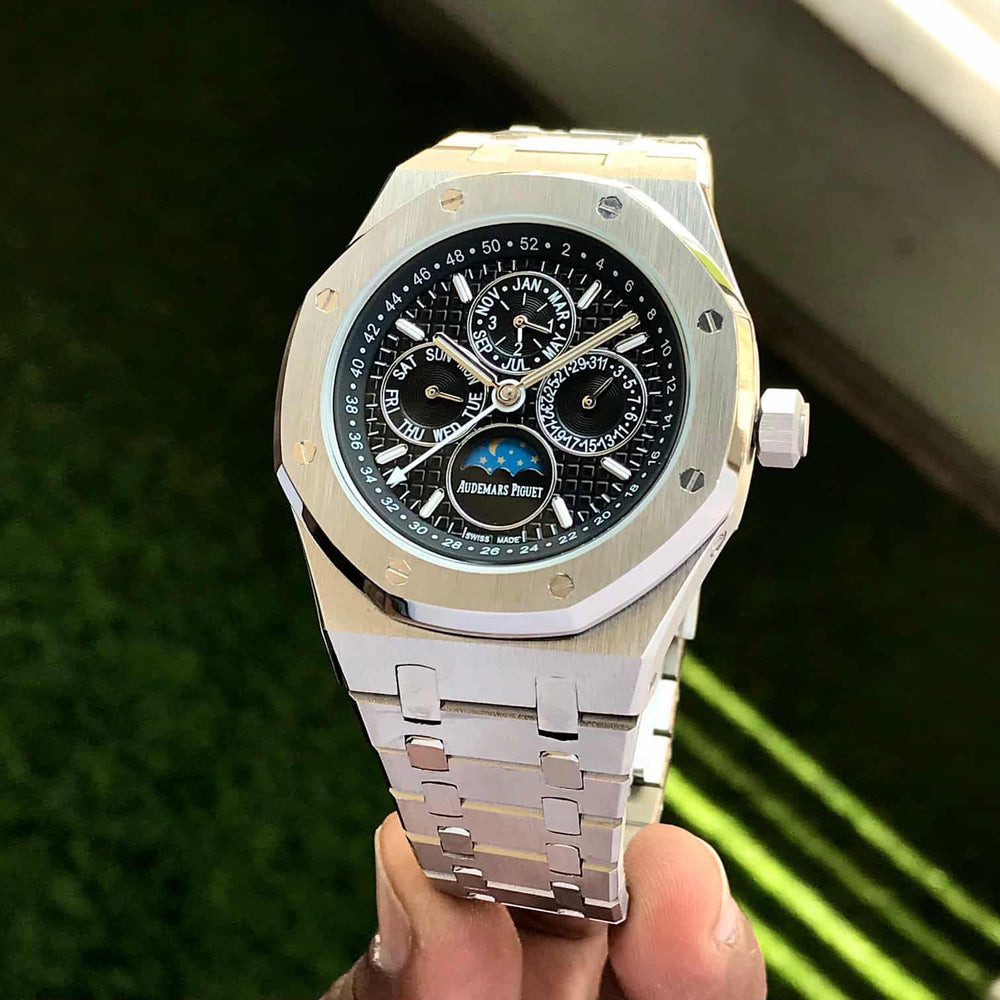 Audemars Piguet Royal Oak Double Balance Wheel Open worked Dial Full Black Automatic Mens Watch