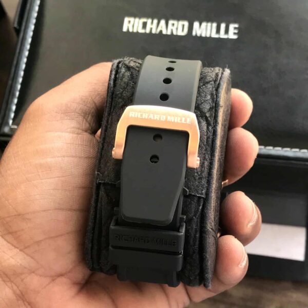 Richard Mille RM011-FM RoseGold Black Dial Swiss Automatic Premium Mens Watch