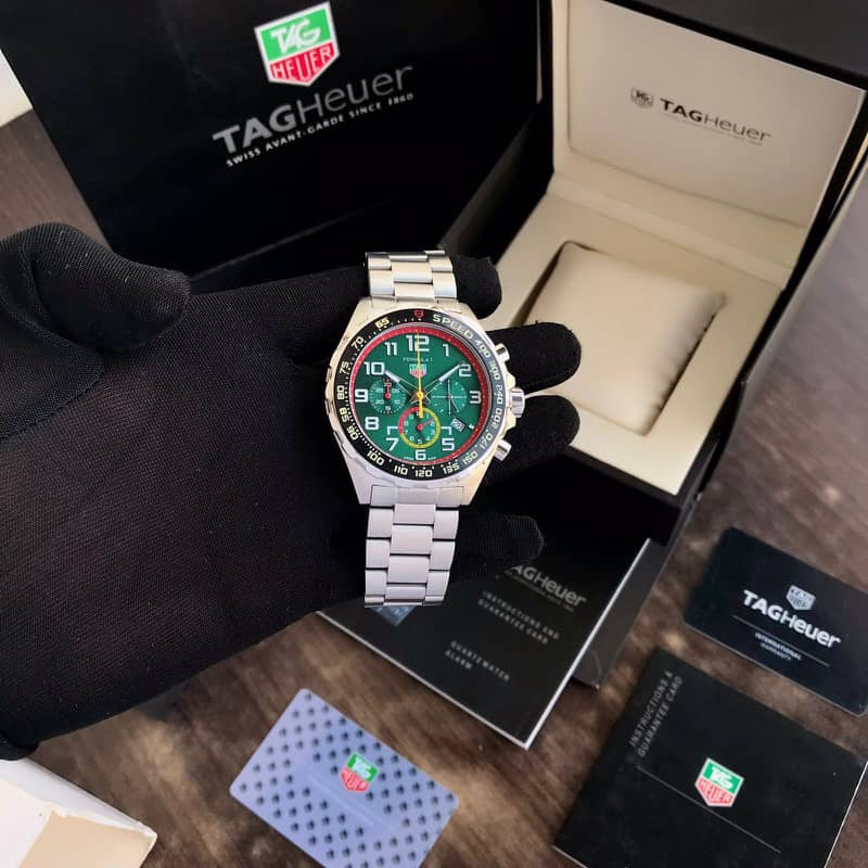 Tag Heuer X Red Bull Chronograph 43mm Stainless Steel Green Dial Japanese Master Quality Mens Watch
