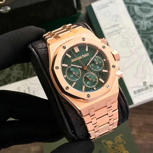 Audemars Piguet Royal Oak 50th Anniversary Chronograph’s Rosegold Green Dial Swiss ETA