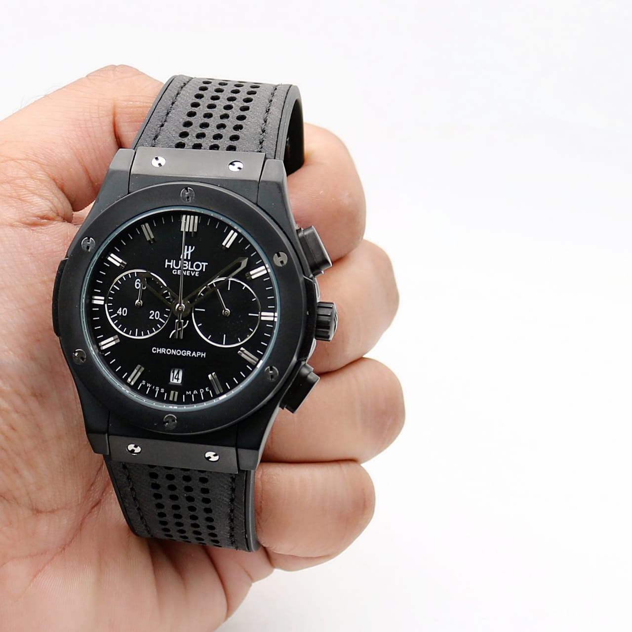 All Black Hublot Watch — zoomed view