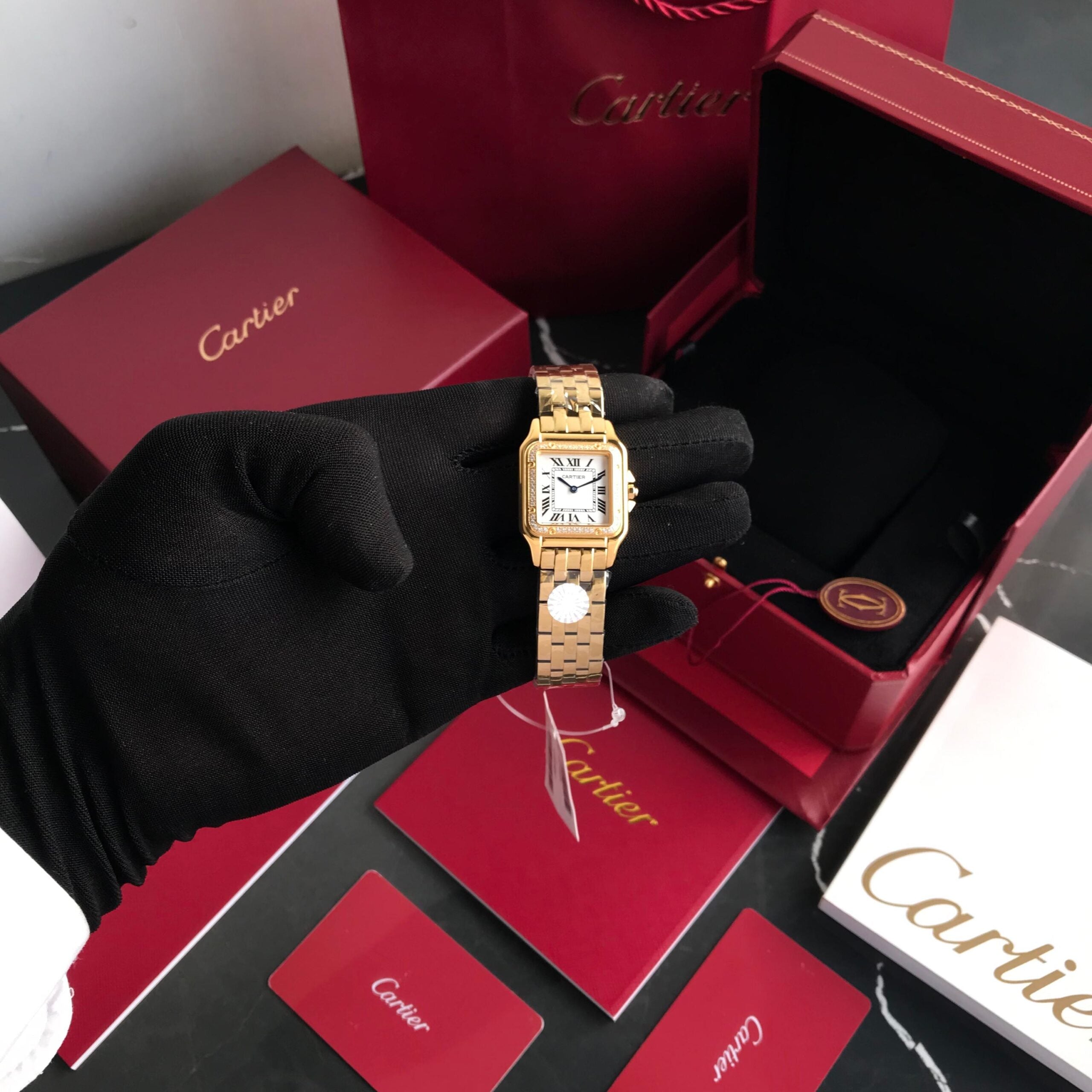 Cartier Panthere De Cartier Gold White Dial Japanese Quartz Women’s Watch