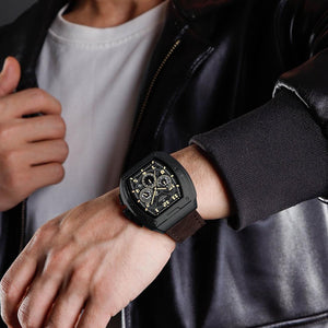Naviforce Men Dial & Leather Straps Analogue Chronograph Watch NF8053_B Y DBN