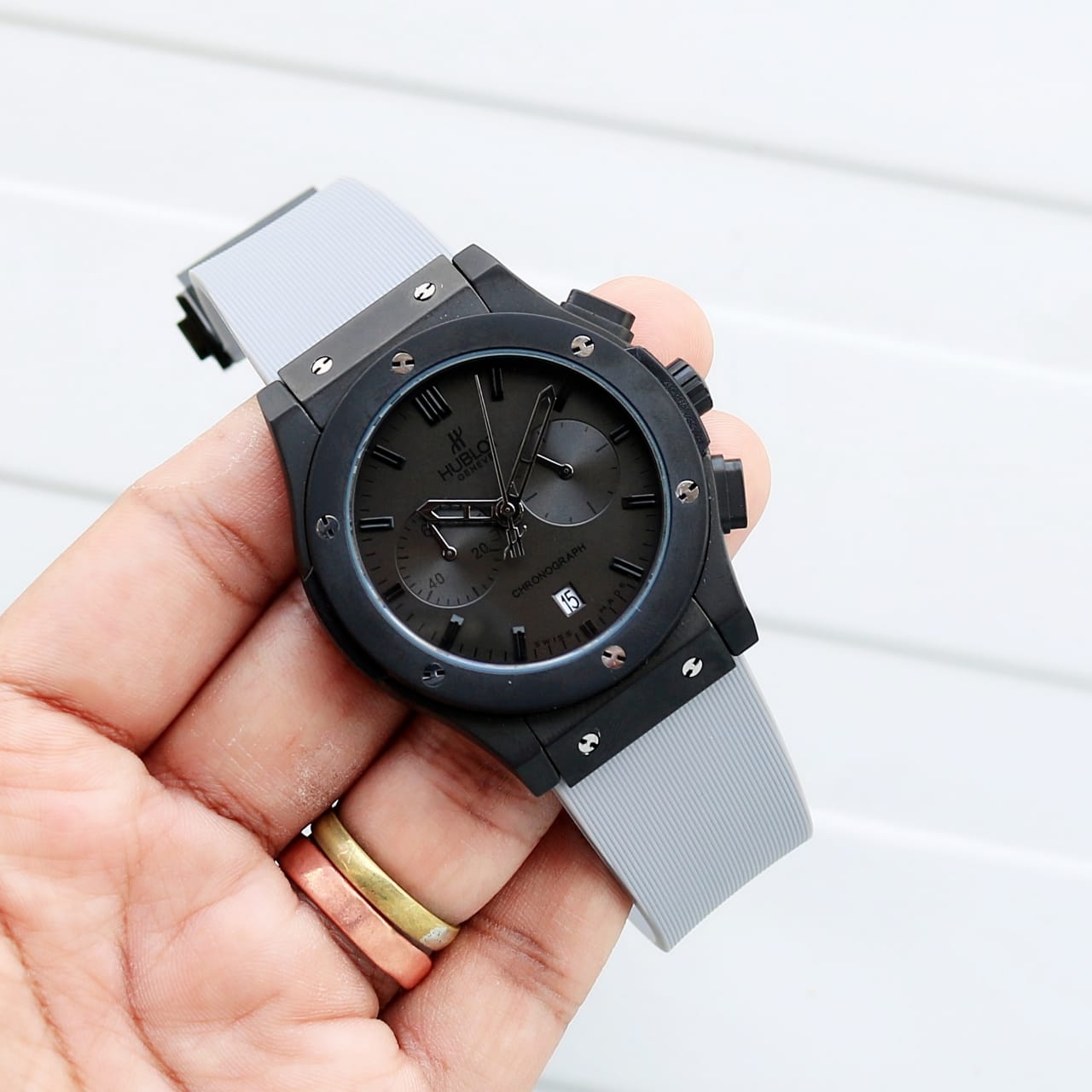 Black Hublot master Watch — zoomed view