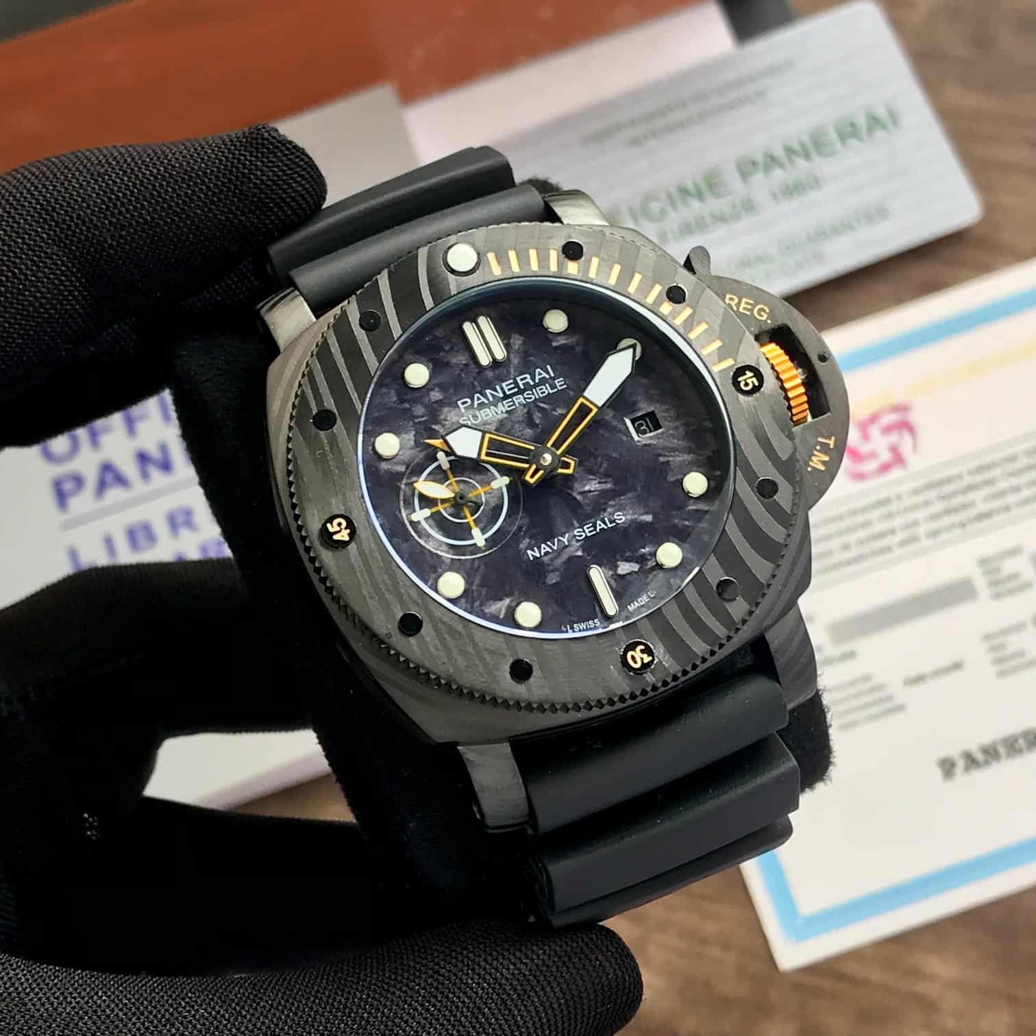 Luminor Panerai The Navy Seals Swiss Made Automatic Mens Watch — zoomed view