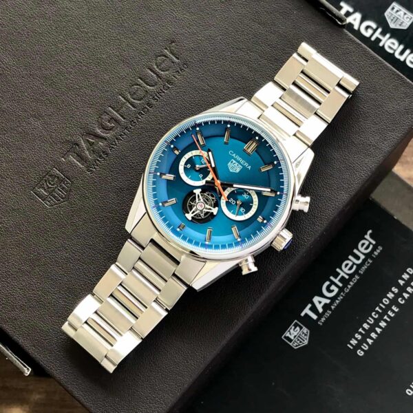 Tag Heuer Carrera Tourbillon Japanese Stainless Steel Blue Dial Men’s Watch