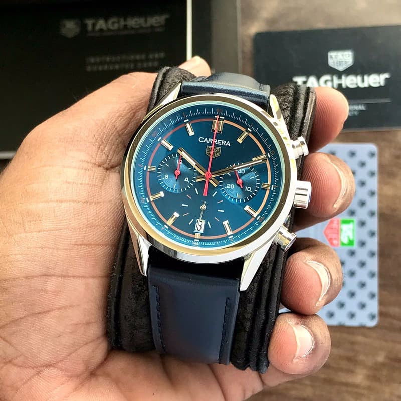Tag Heuer Carrera Japanese Machinery Blue Dial Master Quality Mens Watch — zoomed view