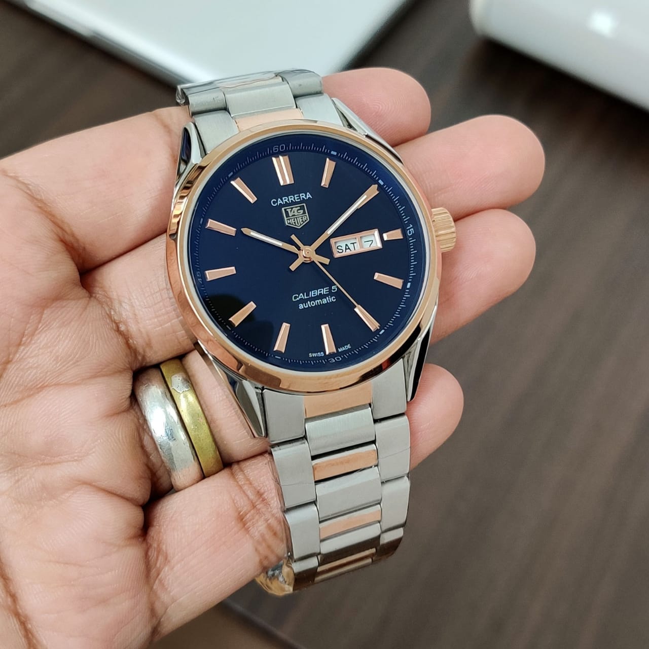 Tag Heuer Carrera Calibre 5 Day-Date Swiss Automatic Watch — zoomed view