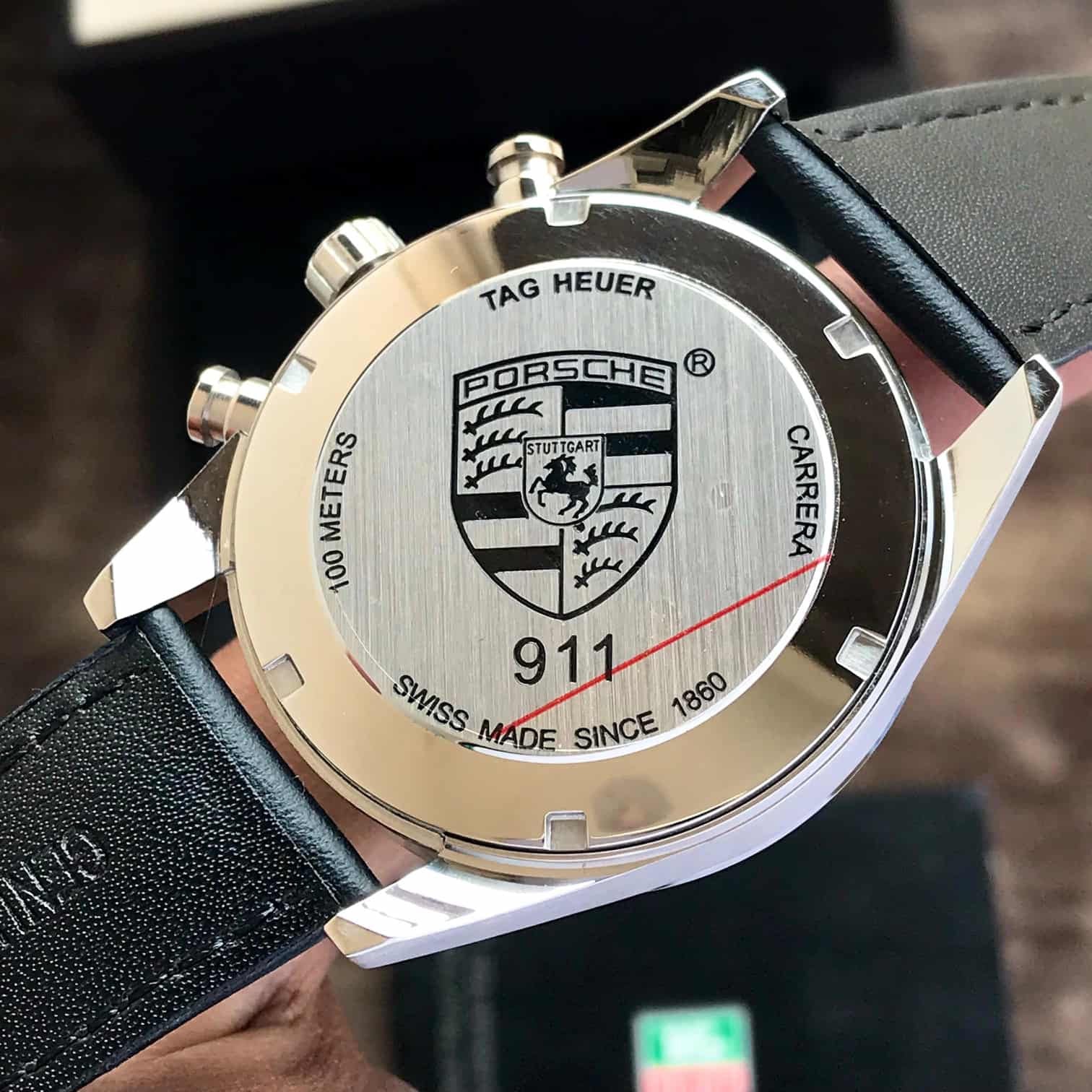 Tag Heuer Carrera Chronosprint X 911 Porsche White Dial Black Belt Japanese Mens Watch