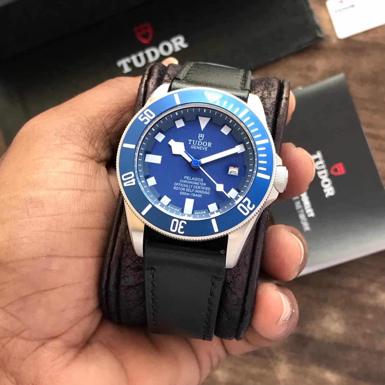 Tudor Pelagos Japanese Automatic Blue Dial Men’s Watch — zoomed view
