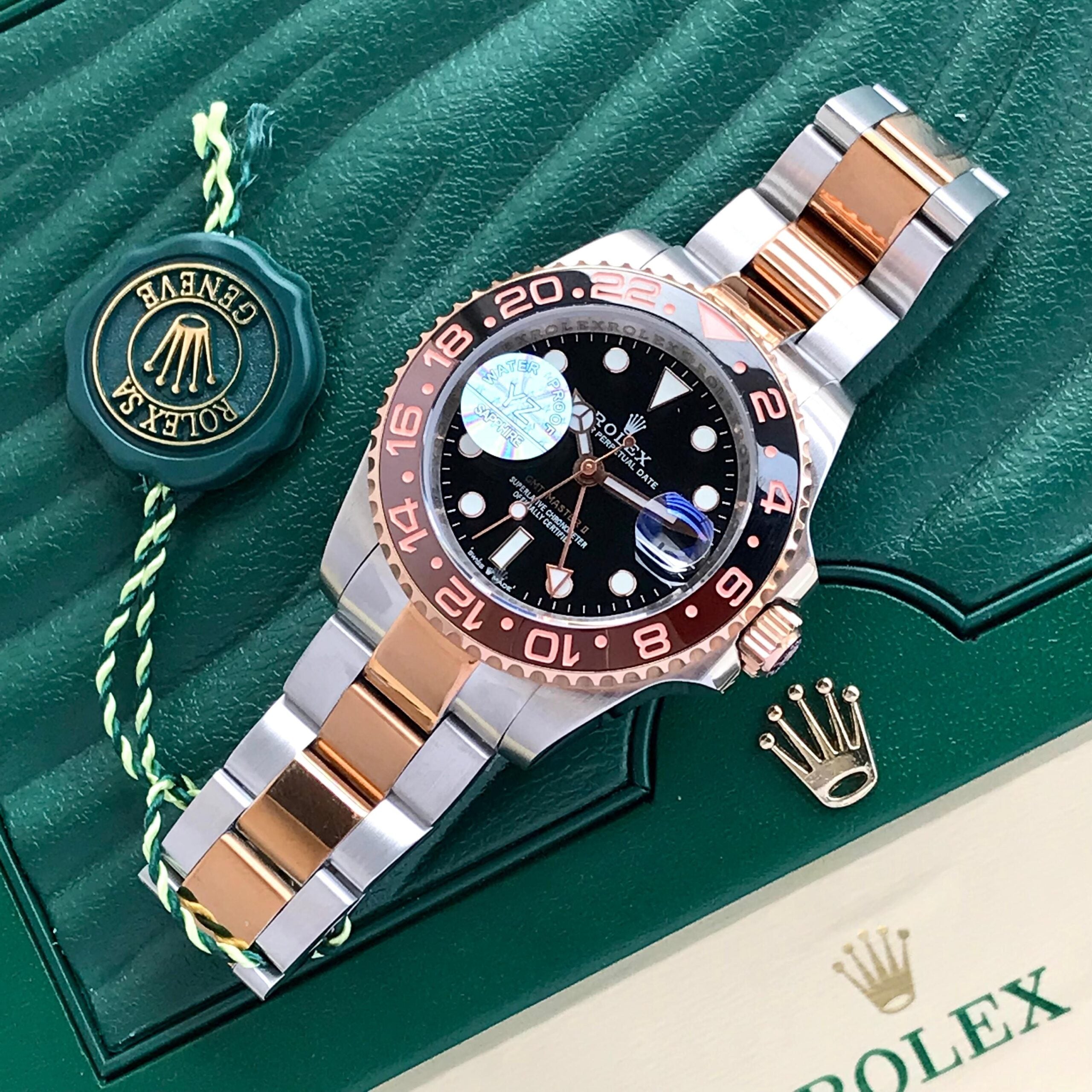 Rolex GMT Master || Two Tone Black Dial Japanese Automatic Mens Watch
