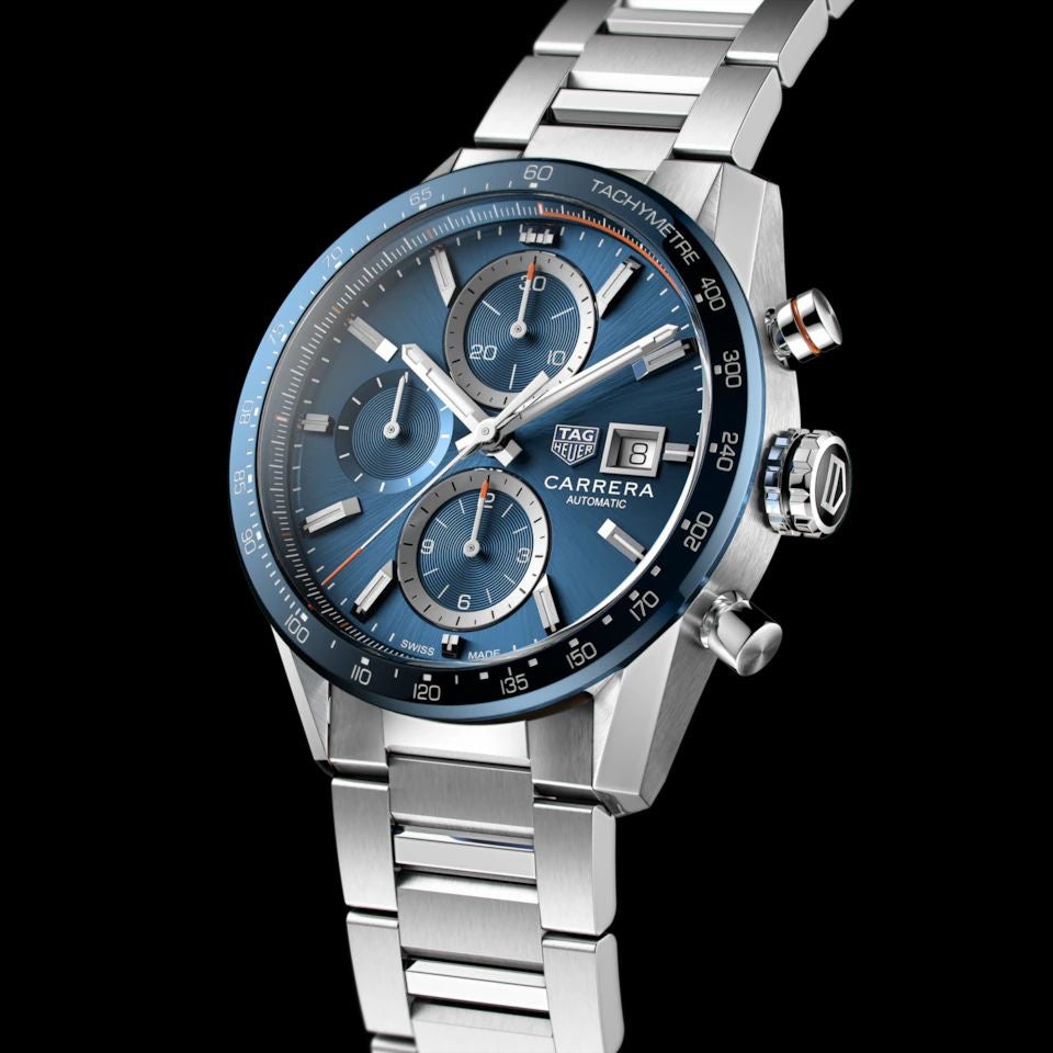 Tag Heuer Calibre 16 Silver Blue Dial Japanese Quartz Chronograph’s Mens Watch