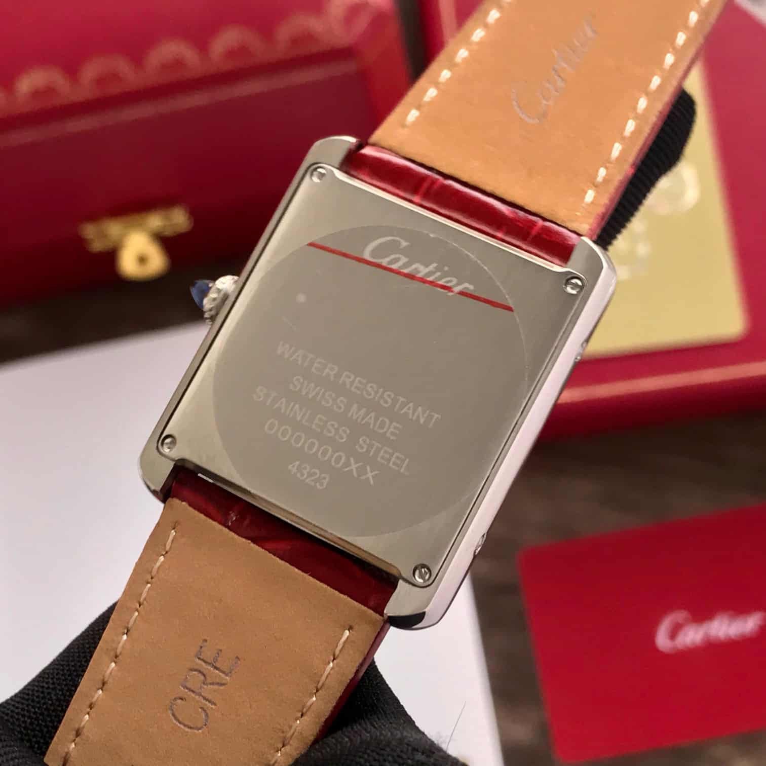 Cartier Tank Must Japanese Large Silver Red Unisex Watch