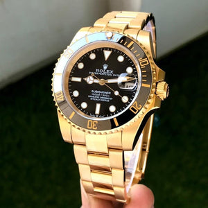 Rolex Submariner Stainless Steel Full Gold & Black Dial Japanese Automatic Master Quality Men’s Watch