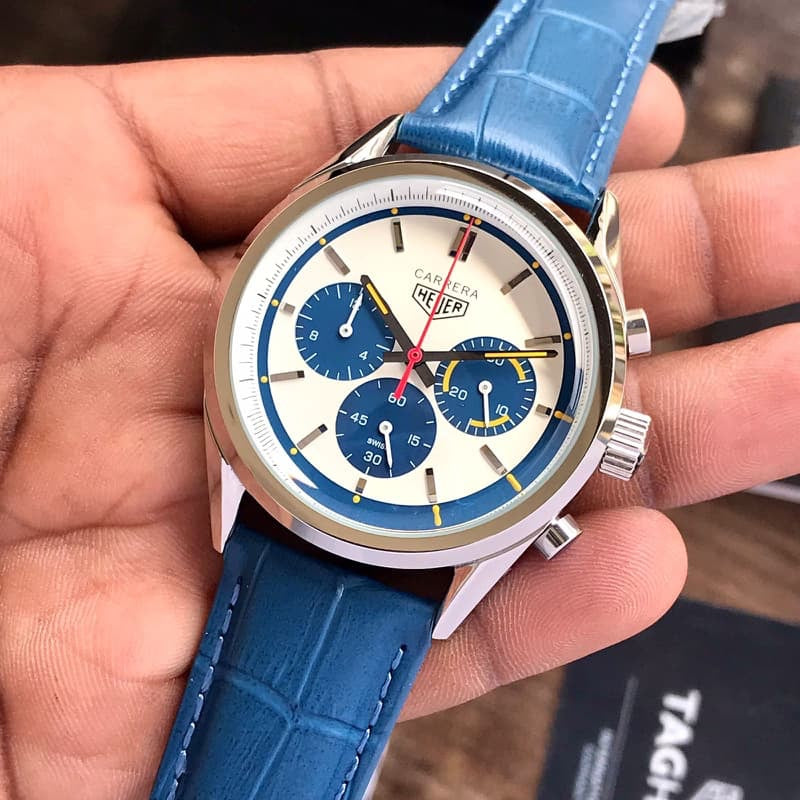 Tag Heuer Grand Carrera Blue Leather Strap Japanese Master Quality Men’s Watch