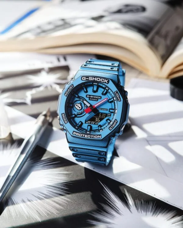 GShock-GA-2100MNG Blue (Analog Digital Watch)