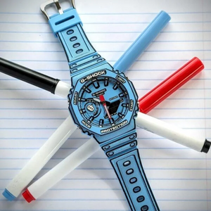 GShock-GA-2100MNG Blue (Analog Digital Watch)