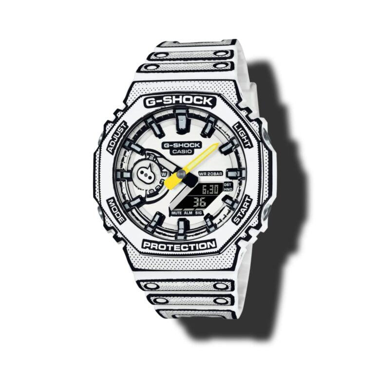 GShock-GA-2100MNG White (Analog Digital Watch) — zoomed view