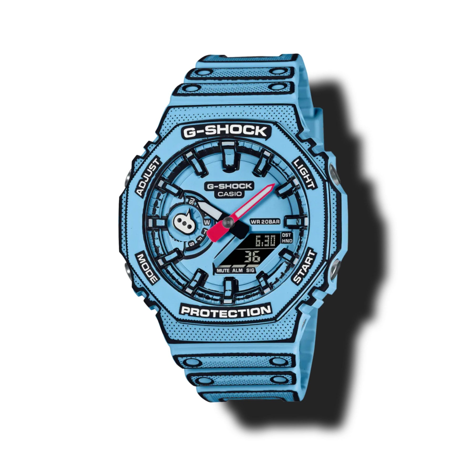 GShock-GA-2100MNG Blue (Analog Digital Watch) — zoomed view