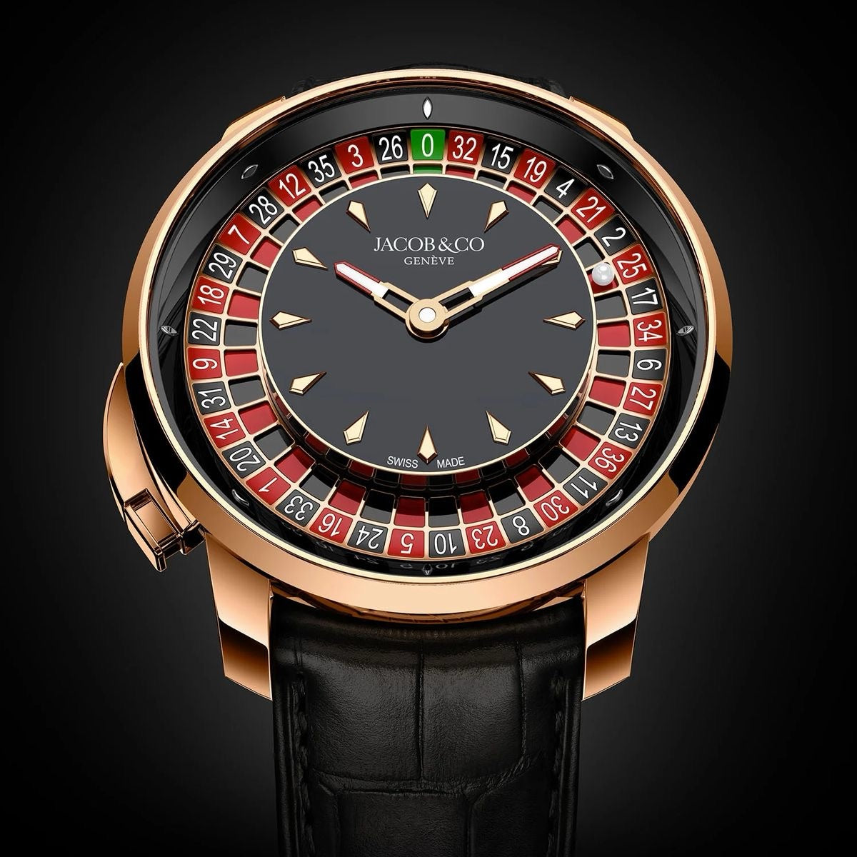 Jacob & Co. Casino Tourbillon Rose Gold Swiss Made Men’s Watch — zoomed view