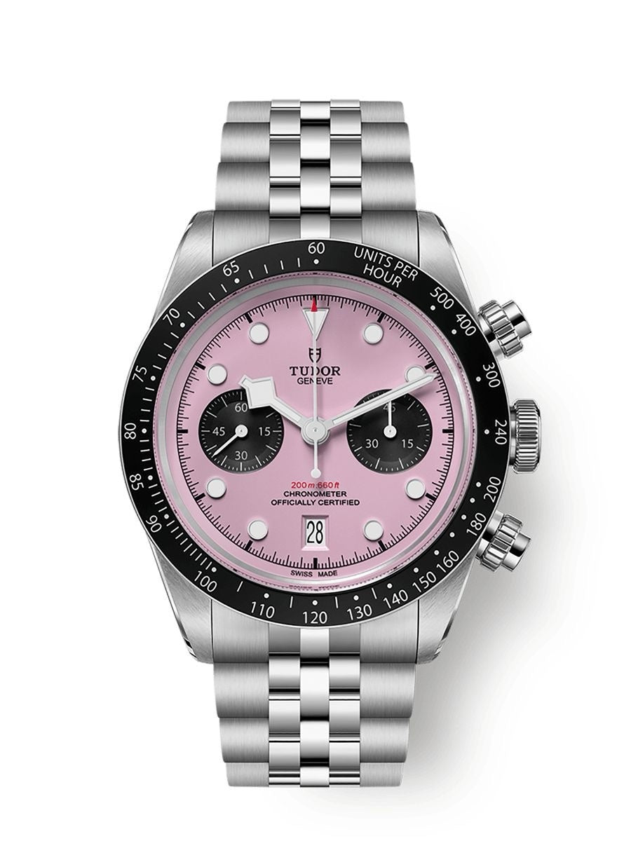 Tudor Black Bay Stainless Steel Pink Dial Jubil Chain Japanese Automatic Men’s Watch