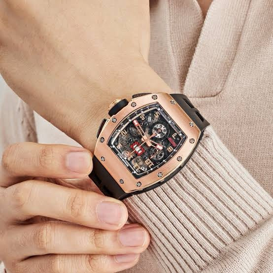 Richard Mille RM011-FM RoseGold Black Dial Swiss Automatic Premium Mens Watch