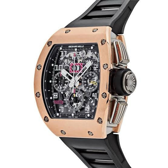 Richard Mille RM011-FM RoseGold Black Dial Swiss Automatic Premium Mens Watch