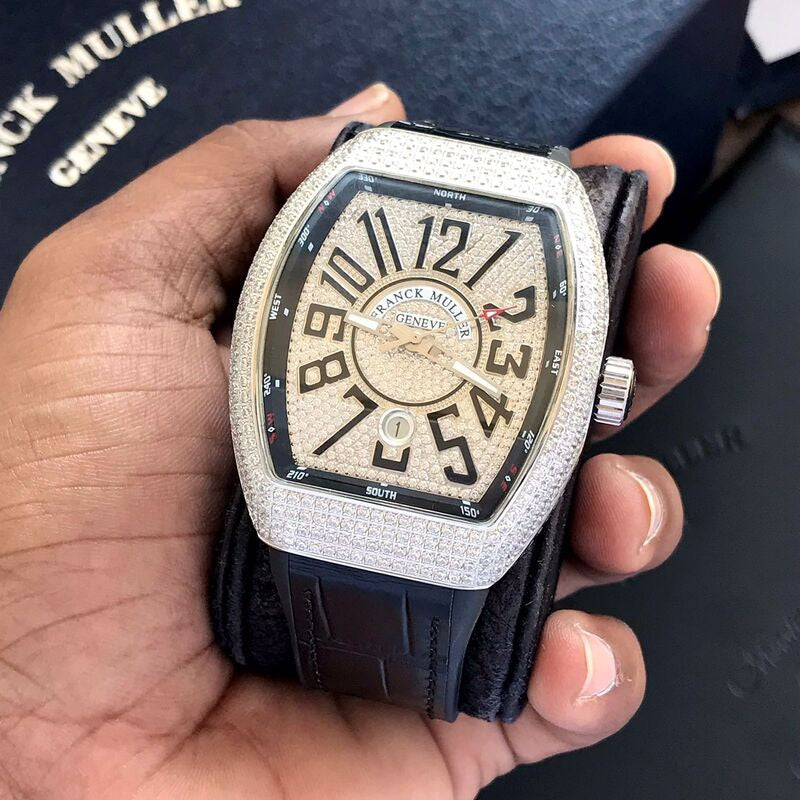 Franck Muller Vanguard Diamonds 43mm Swiss Automatic Machinery Mens Watch — zoomed view
