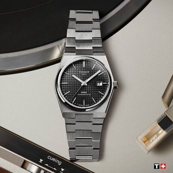 Tissot PRX Powermatic Japanese Black Dial Automatic Mens Watch