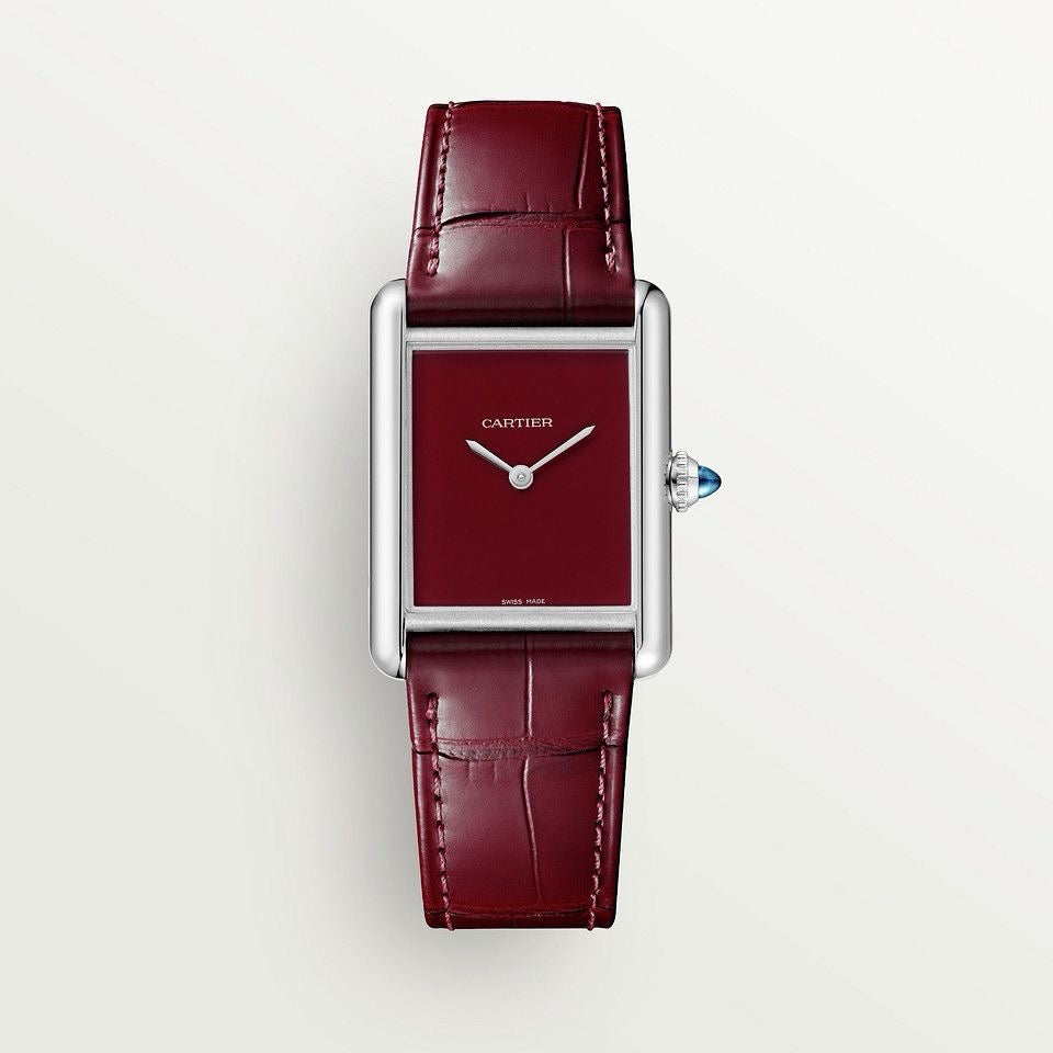 Cartier Tank Must Japanese Large Silver Red Unisex Watch