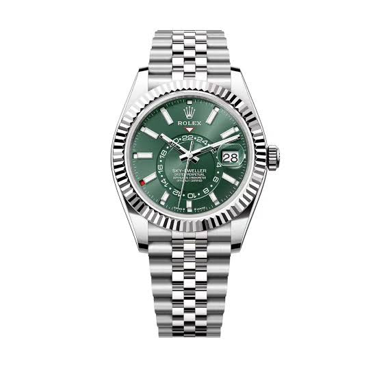 Rolex SkyDweller Stainless Steel Green Dial & Jubli Chain Strap Japanese Automatic Master Quality Men’s Watch