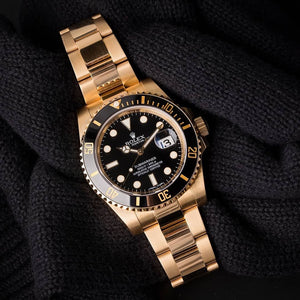Rolex Submariner Stainless Steel Full Gold & Black Dial Japanese Automatic Master Quality Men’s Watch