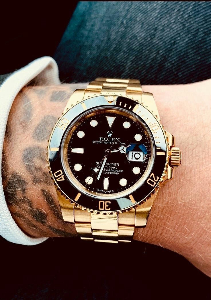 Rolex Submariner Stainless Steel Full Gold & Black Dial Japanese Automatic Master Quality Men’s Watch