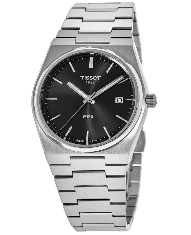 Tissot PRX T-Classic Stainless Steel Black Dial Japanese Quartz Mens Watch